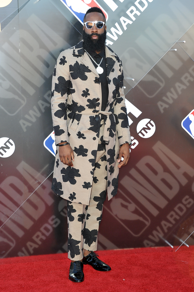 James Harden attends the 2018 NBA Awards Show at Barker Hangar on June 25, 2018, in Santa Monica, Calif.